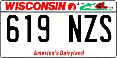 WI license plate 619NZS