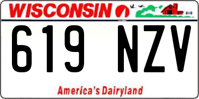 WI license plate 619NZV