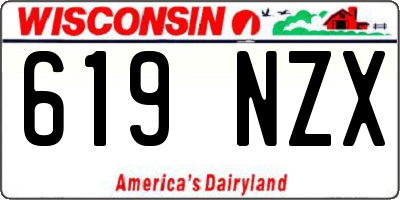 WI license plate 619NZX
