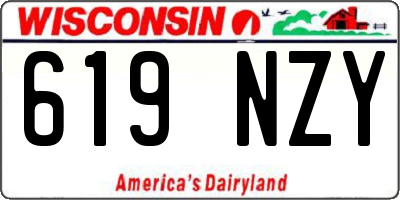 WI license plate 619NZY