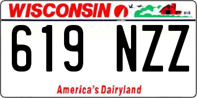 WI license plate 619NZZ