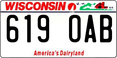 WI license plate 619OAB