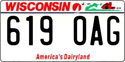 WI license plate 619OAG