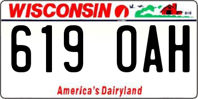 WI license plate 619OAH