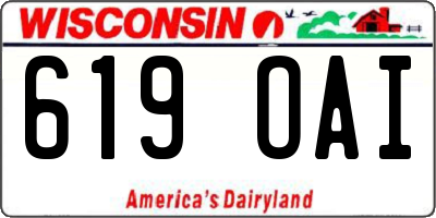 WI license plate 619OAI