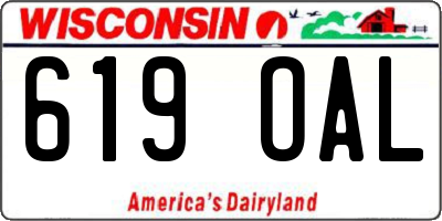 WI license plate 619OAL
