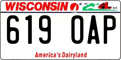 WI license plate 619OAP