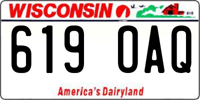 WI license plate 619OAQ