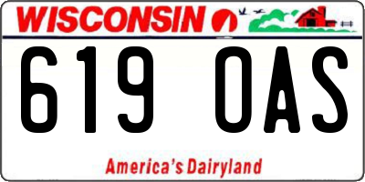 WI license plate 619OAS
