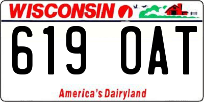 WI license plate 619OAT