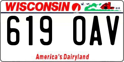 WI license plate 619OAV