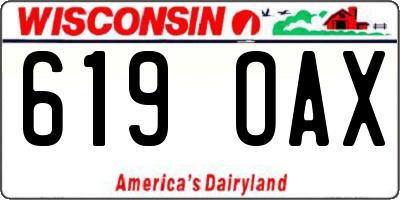 WI license plate 619OAX