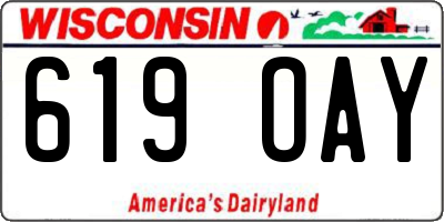 WI license plate 619OAY