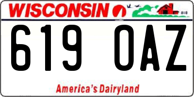 WI license plate 619OAZ