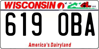 WI license plate 619OBA