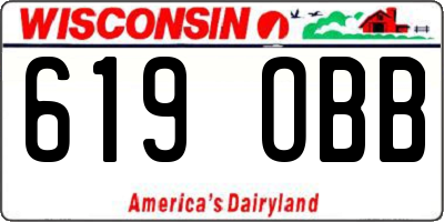 WI license plate 619OBB