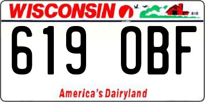 WI license plate 619OBF