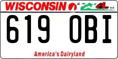 WI license plate 619OBI