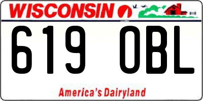 WI license plate 619OBL