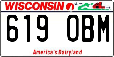 WI license plate 619OBM
