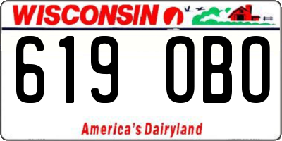 WI license plate 619OBO