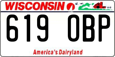 WI license plate 619OBP