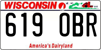 WI license plate 619OBR