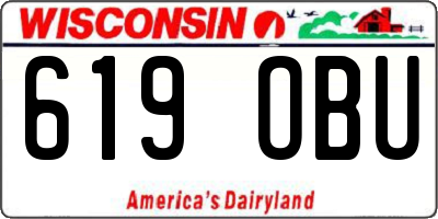 WI license plate 619OBU