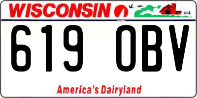 WI license plate 619OBV