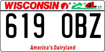 WI license plate 619OBZ