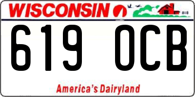 WI license plate 619OCB