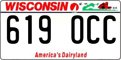 WI license plate 619OCC