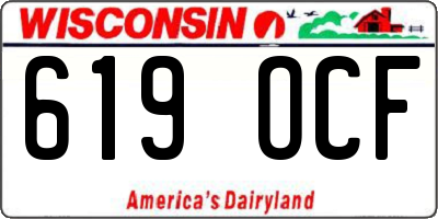 WI license plate 619OCF