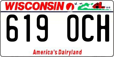 WI license plate 619OCH