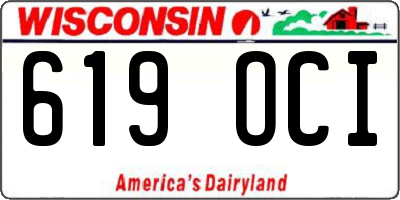 WI license plate 619OCI