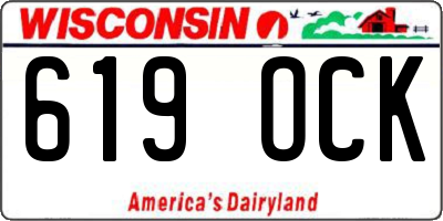 WI license plate 619OCK