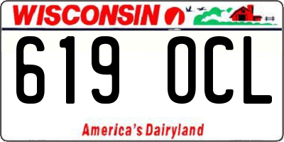 WI license plate 619OCL