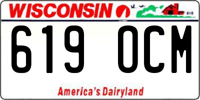 WI license plate 619OCM