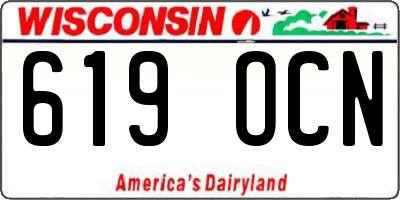 WI license plate 619OCN