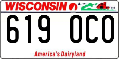 WI license plate 619OCO