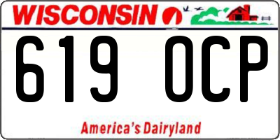 WI license plate 619OCP