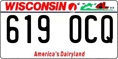 WI license plate 619OCQ