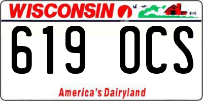 WI license plate 619OCS