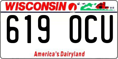 WI license plate 619OCU