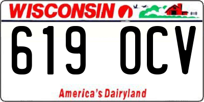 WI license plate 619OCV