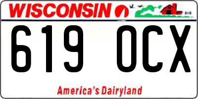 WI license plate 619OCX