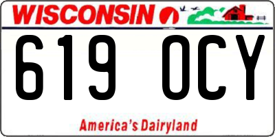 WI license plate 619OCY