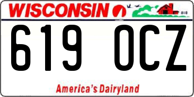 WI license plate 619OCZ