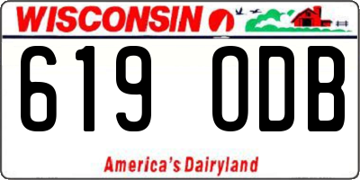 WI license plate 619ODB