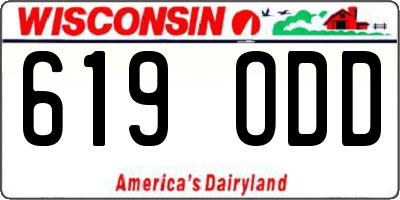 WI license plate 619ODD